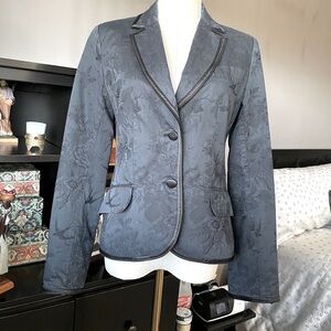 H&M Vintage Blue/Black Blazer Structured Tailored